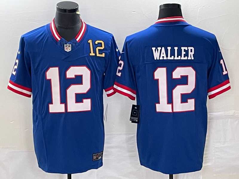 Mens New York Giants #12 Darren Waller Number Blue 2023 FUSE Classic Vapor Limited Jersey->new york giants->NFL Jersey